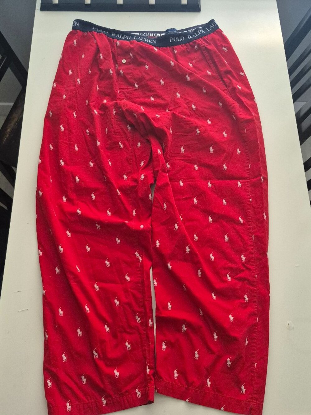 Polo Ralph Lauren Sleepwear Pajama Pants Men's XL Red All-Over Pony Print 100% C